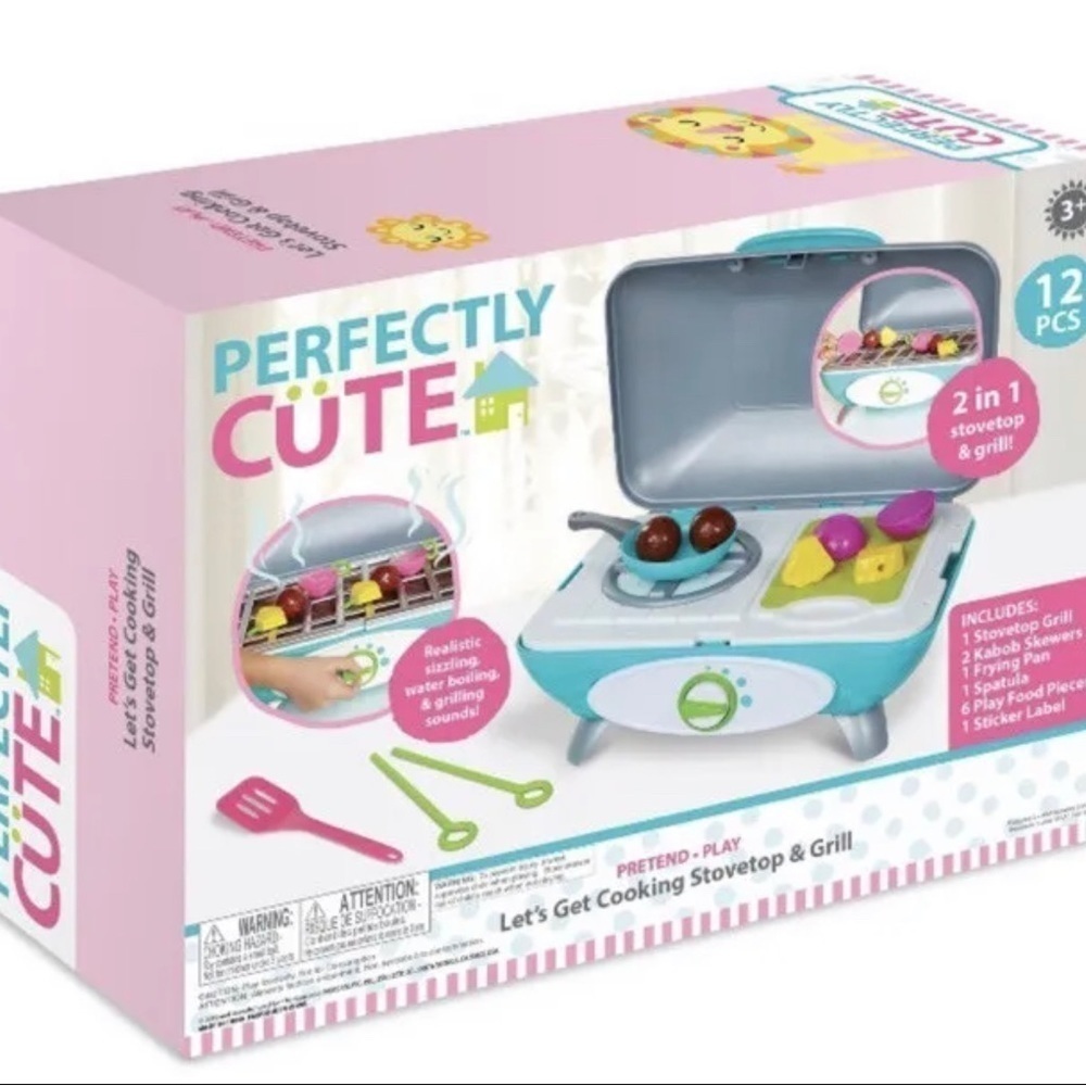 Perfectly Cute LET'S GET COOKING REVERSIBLE STOVETOP & GRILL Realistic Sound New